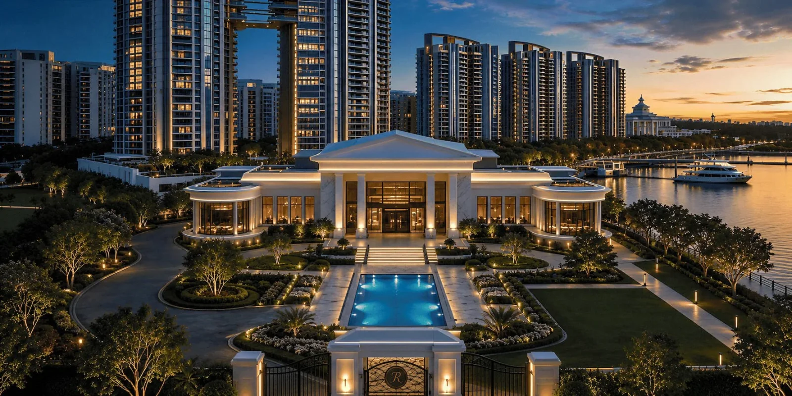 Grand arrival court and clubhouse