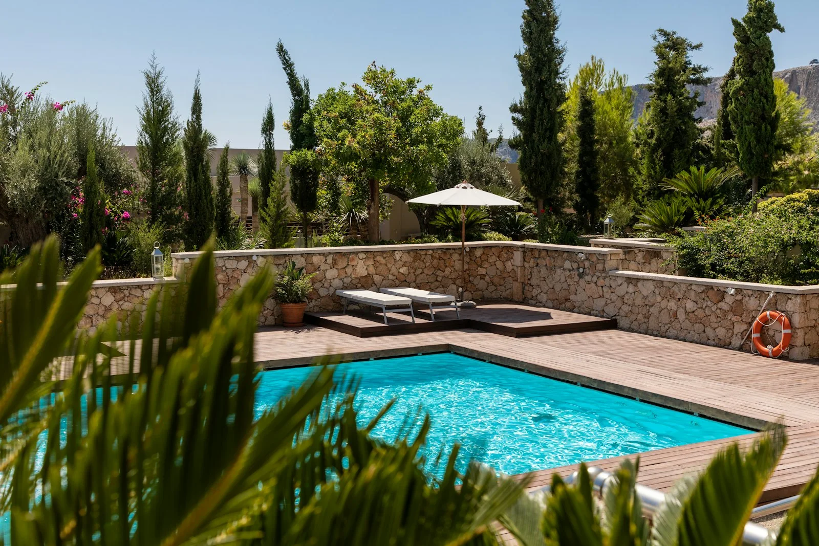 Garden pool and sun deck